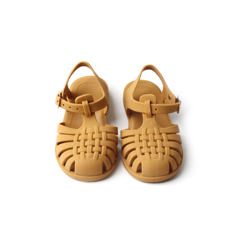 Sample Customization Mustard Jelly Shoes Welly Beach Jelly Sandal for Children