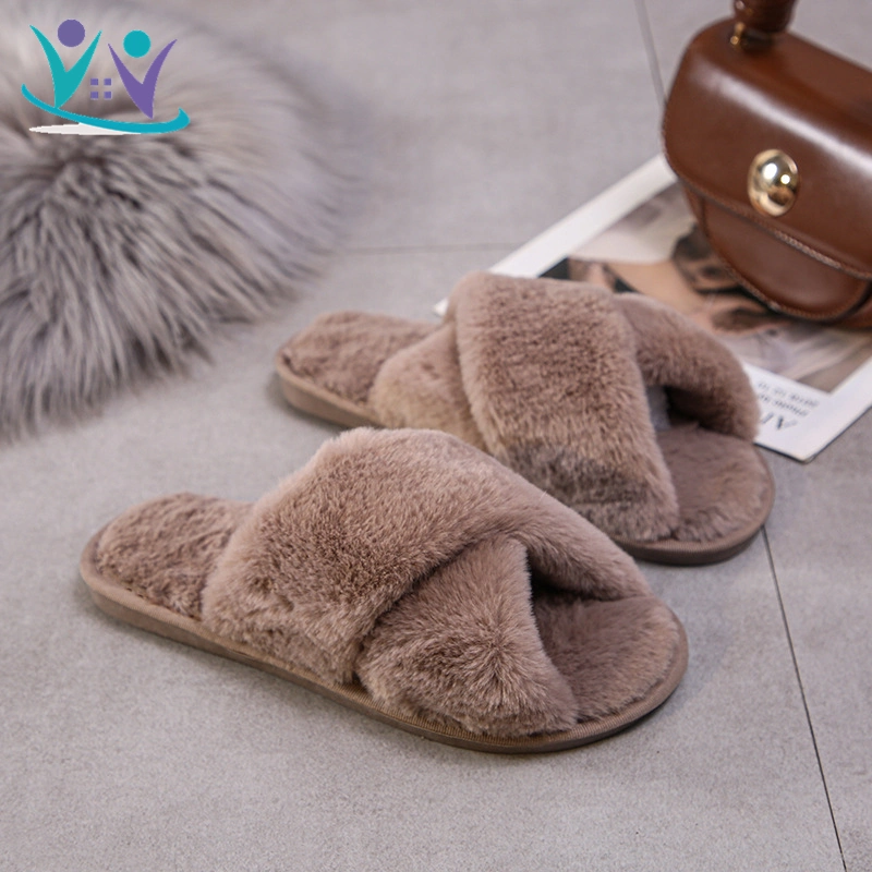 Womens Mens Foam Comfort Fuzzy Plush Lining Slip-on House Slipper